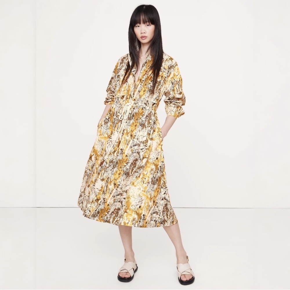 NWT Banana Republic Cotton Poplin Pocket Midi Dress